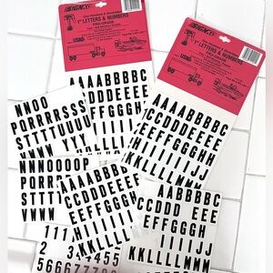 SIGNKO Stickers 1” Black Letters & Numbers Vinyl Durable Stickers for Signs